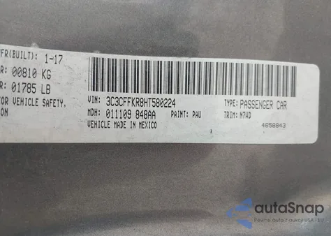 2017 Fiat 500 Pop из США, поврежденный, VIN 3C3CFFKR8HT580224